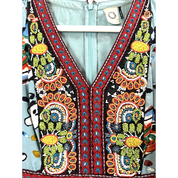 Anthropologie Akemi + Kin Beaded Midi Dress Maximalist Bohemian Hippie Boho 6 - Picture 3 of 11